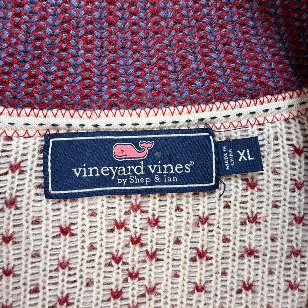 Vineyard Vines Fair Isle 1/4 Zip Sweater Mens XL Blue Merino Wool Alpaca Blend - Picture 5 of 12
